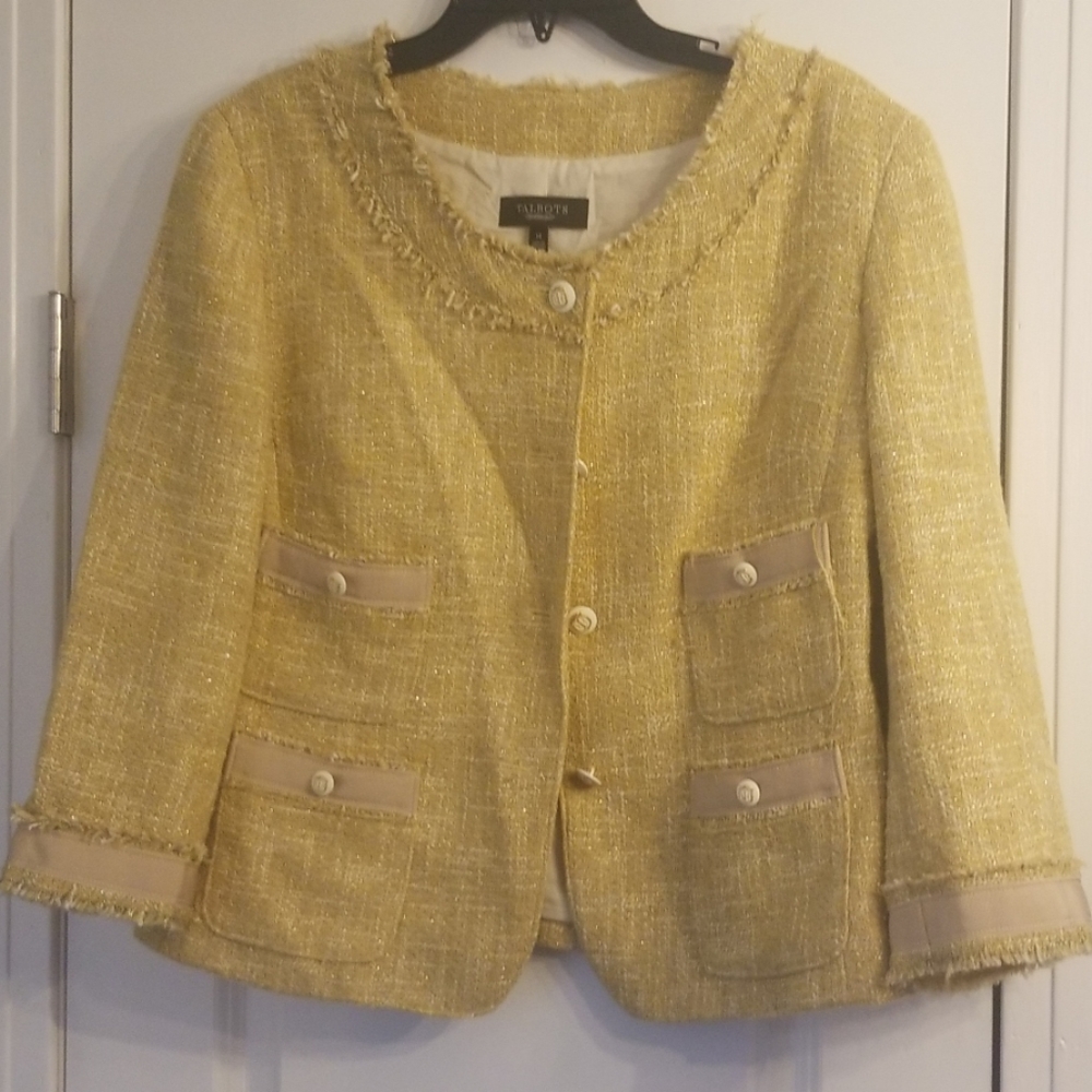 Talbots Yellow Tweed Blazer